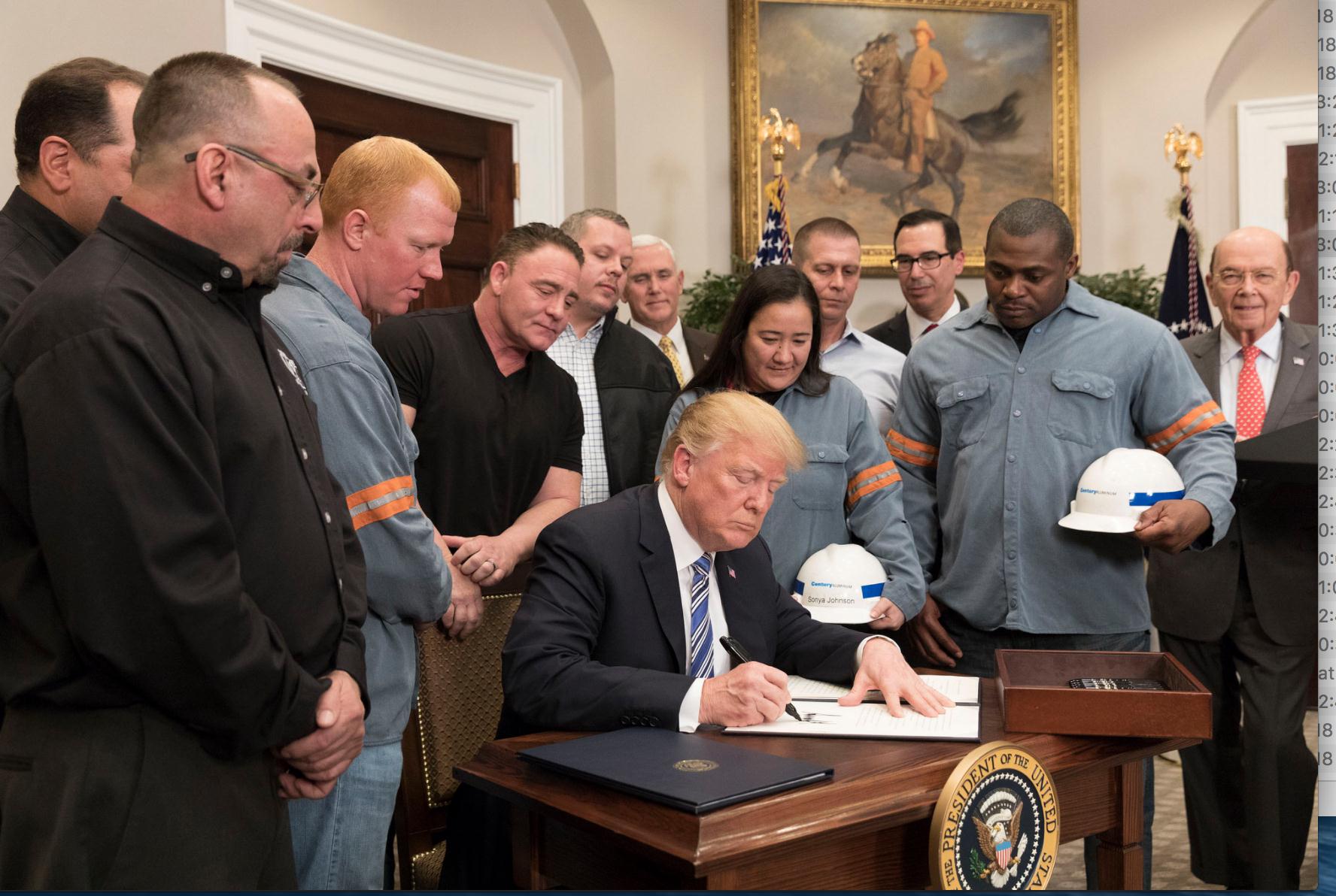 Self Photos / Files - Trump steel tariff signing hi res