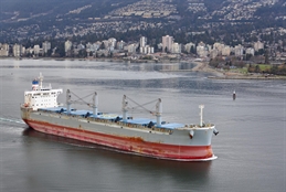 Freighter in Burrard Inlet Vancouver iStock-1018488460