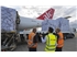 AEROTRANSCARGO flight offloading cargo at London Heathrow Airport  